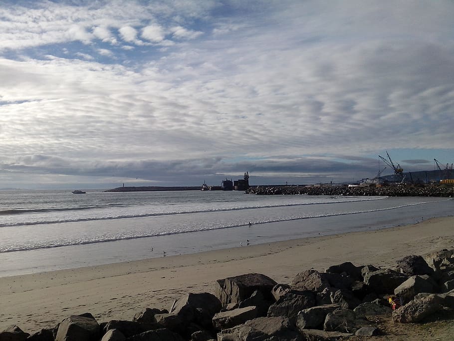 Beach, Ensenada, Sea, Clouds, sky, no people, cloud - sky, nature HD wallpaper