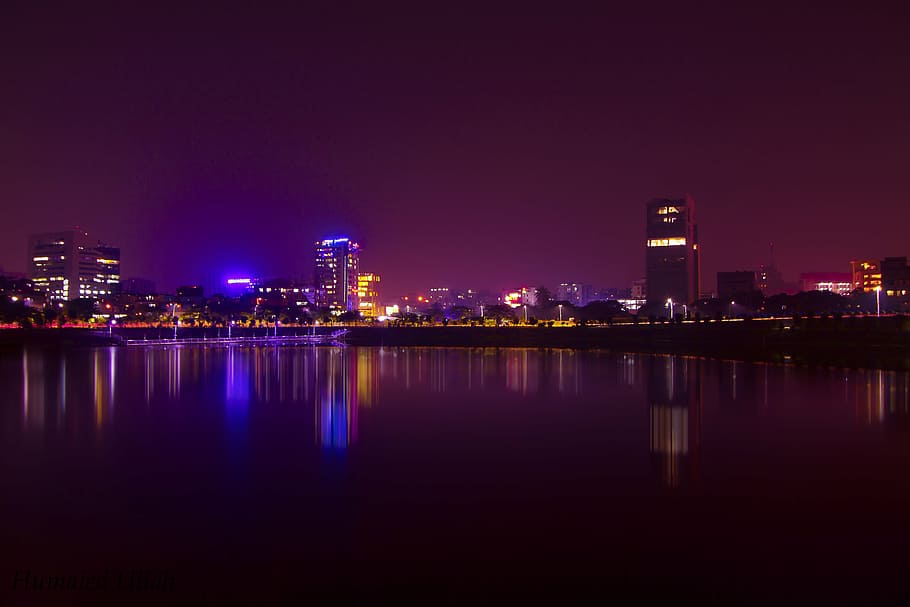 architecture, bridge, building, buildings, calm waters, city HD wallpaper