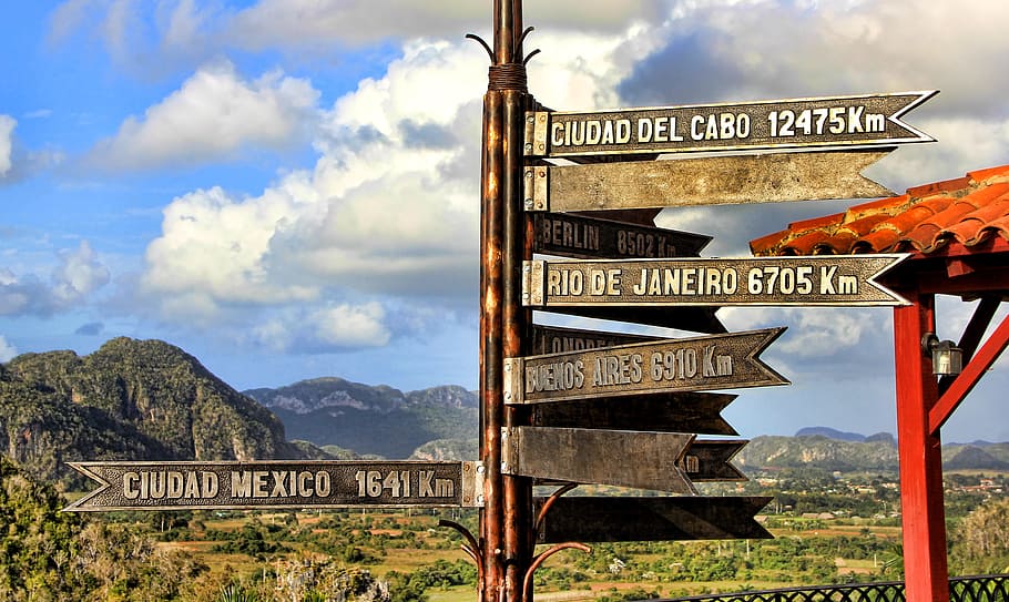 cuba, directory, sky, direction, away, holiday, travel, landscape HD wallpaper