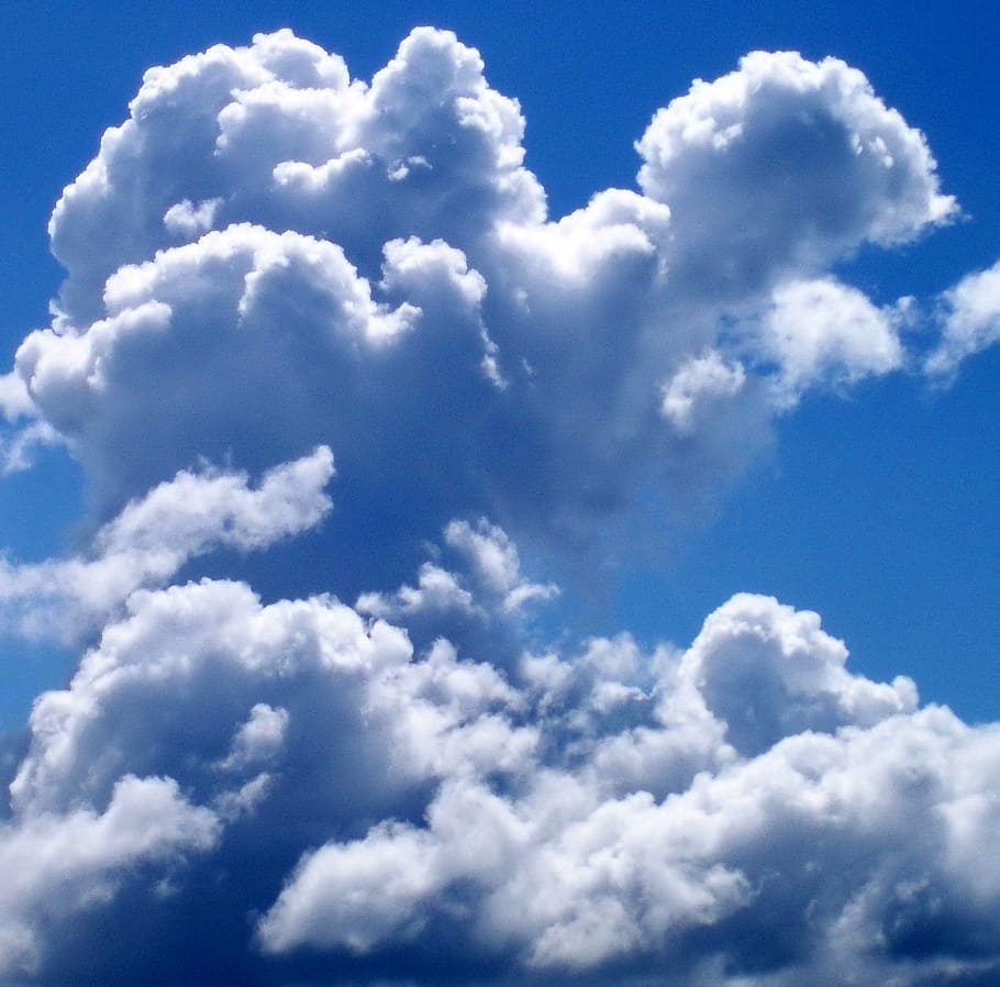 clouds, sky, cumulus, weather, cloudscape, sunlight, fluffy HD wallpaper