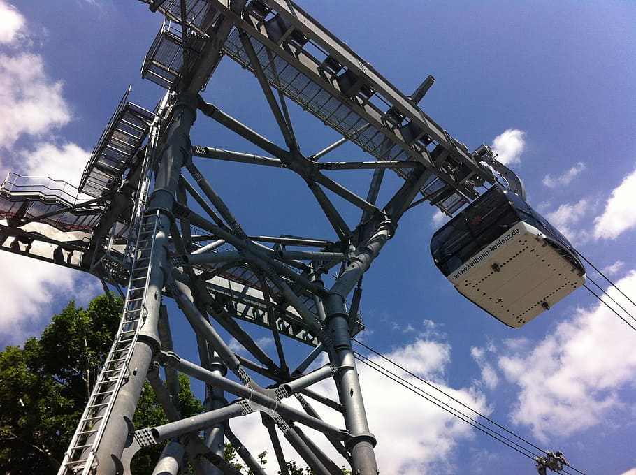 cableway, koblenz, germany, sky, low angle view, cloud - sky HD wallpaper