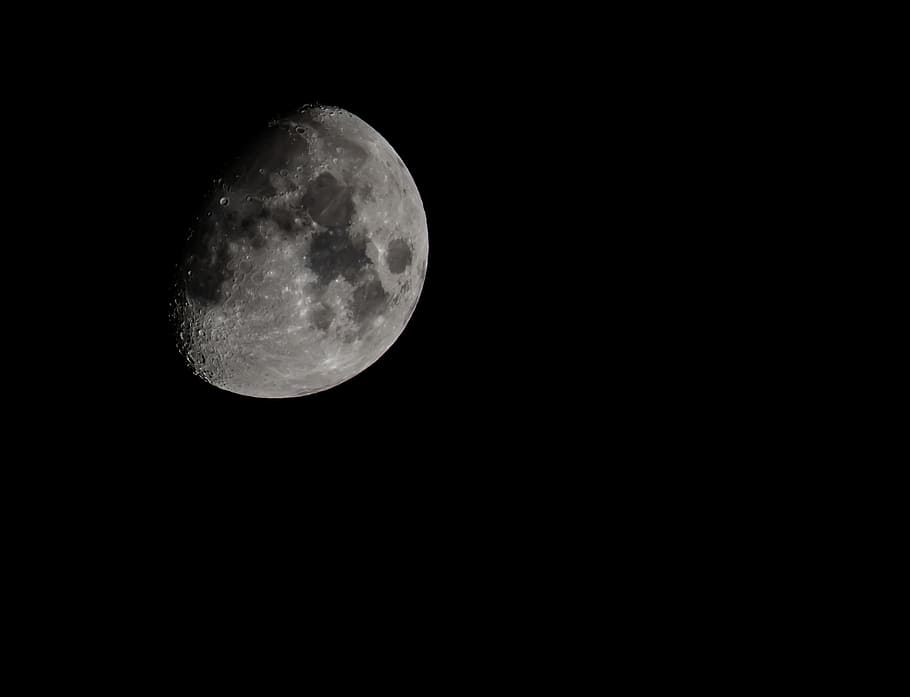 nature, sky, night, moon, light, dark, satellite, black, space HD wallpaper