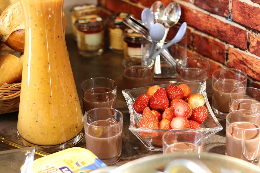 Strawberries, Smoothie, pudding, benefit from, healthy, delicious HD wallpaper