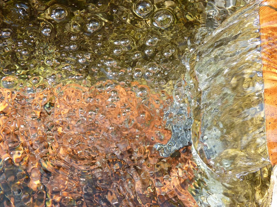 Jet, Source, Fresh Water, Bubbles, clear water, cano, textured HD wallpaper