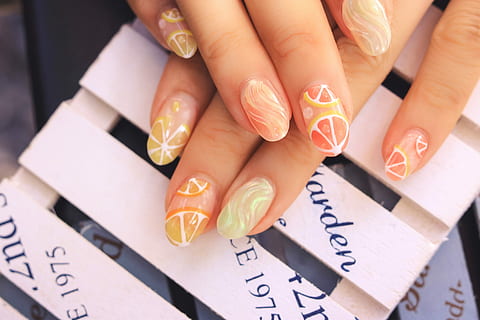 photo of women's nail art, human Hand, close-up, human Finger HD wallpaper