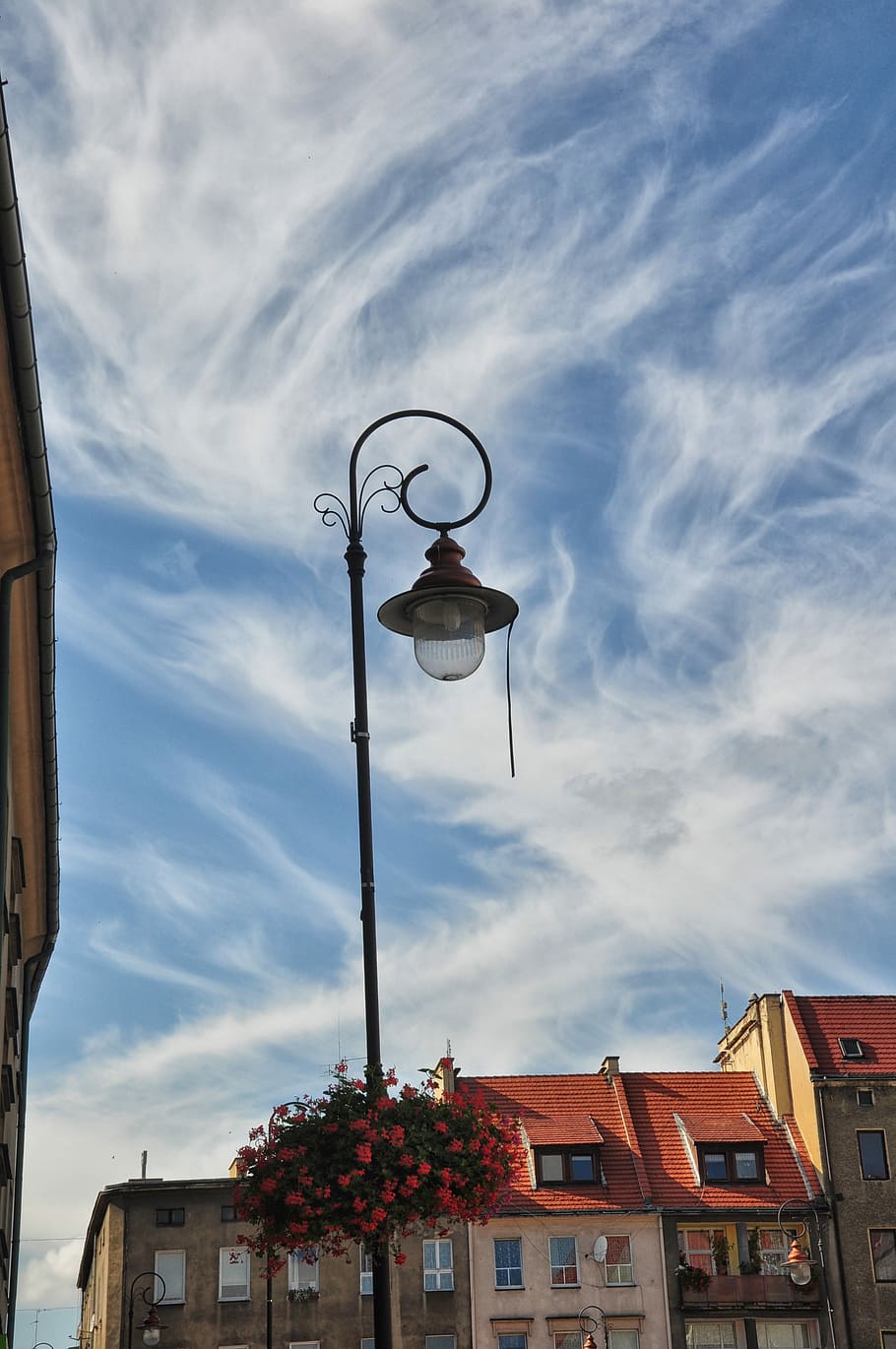 City, Market, Lantern, Clouds, the market, sky, poland, architecture, HD wallpaper