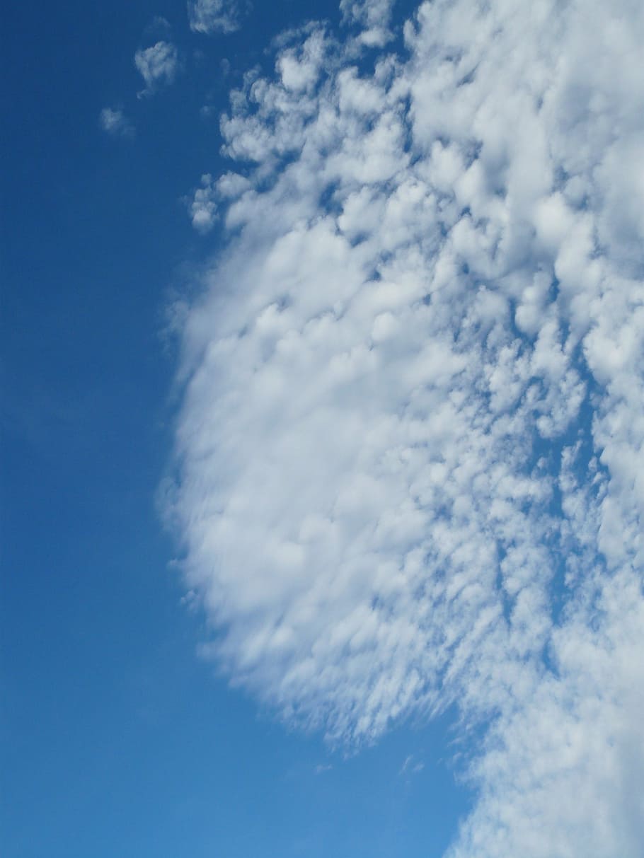 sky, cloud, blue, schäfchenwolke, air, high, nature, weather HD wallpaper