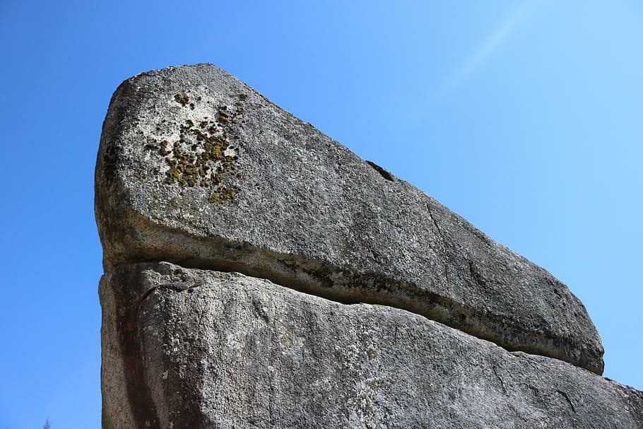 sky, rock, landscape, mountain, blue, view, outdoors, stone HD wallpaper