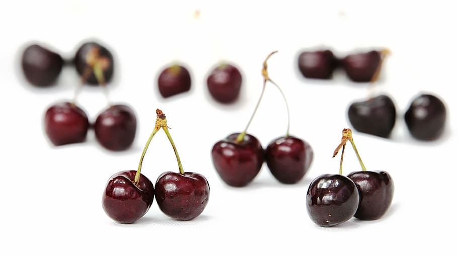 selective focus of brown fruits, cherries, red, power, cherry HD wallpaper
