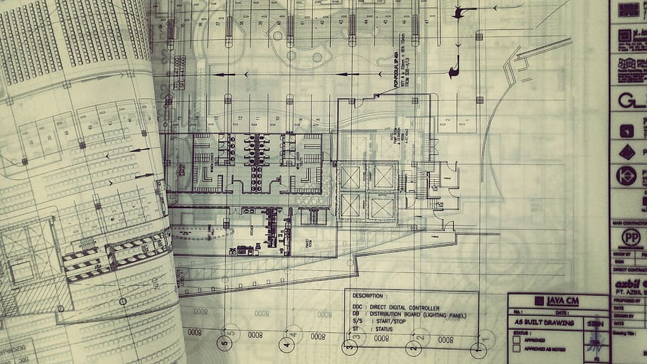 white printer paper, construction, drawing, engineering, architect
