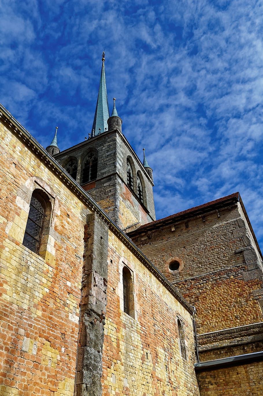 Church, Payerne, Romanesque, Switzerland, abbey, old, architecture, HD wallpaper