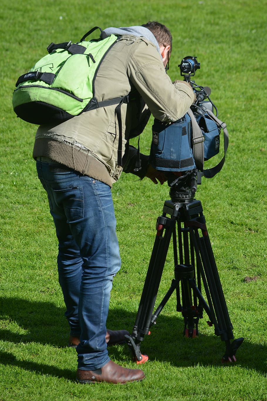 camera cameraman, job, people, filming, camera - photographic equipment, HD wallpaper
