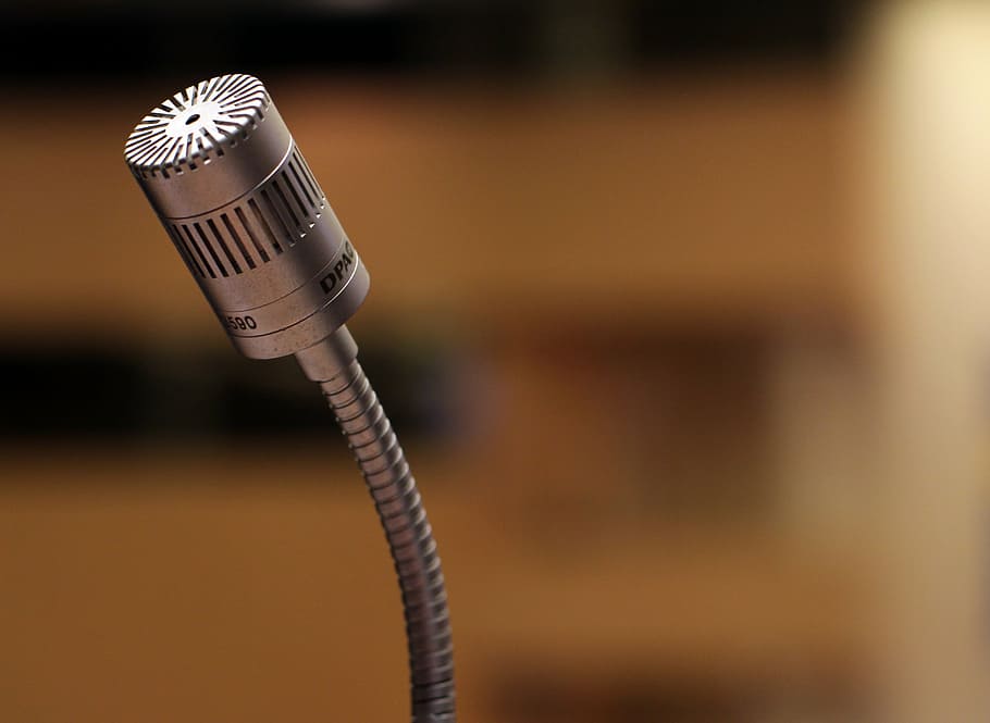 grey table microphone closeup photography, speech, lecture, speakers, HD wallpaper