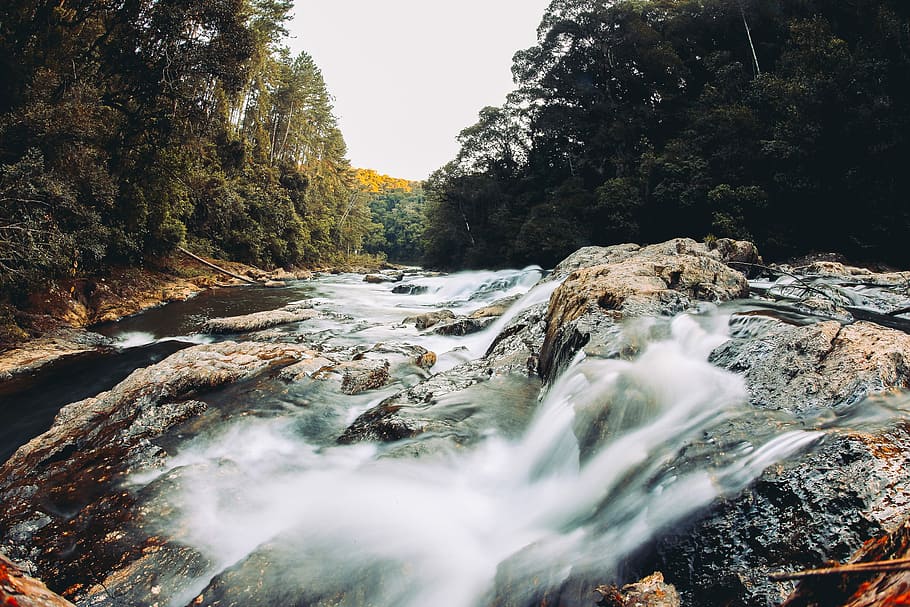 time lapse photography of waterfalls, river timelapse photography HD wallpaper