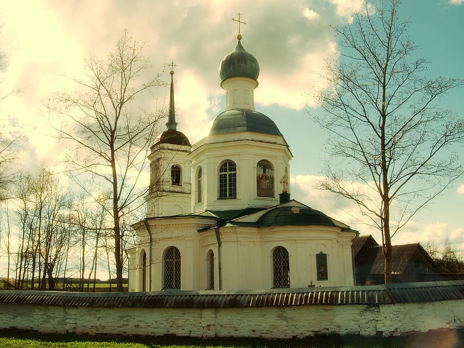Monastery, Pskov Region, Temple, religion, spirituality, architecture HD wallpaper
