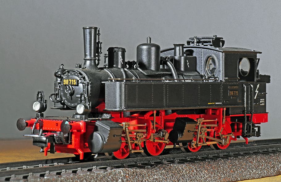 steam locomotive, model, scale h0, bavarian bb ii, br98, br 98, HD wallpaper
