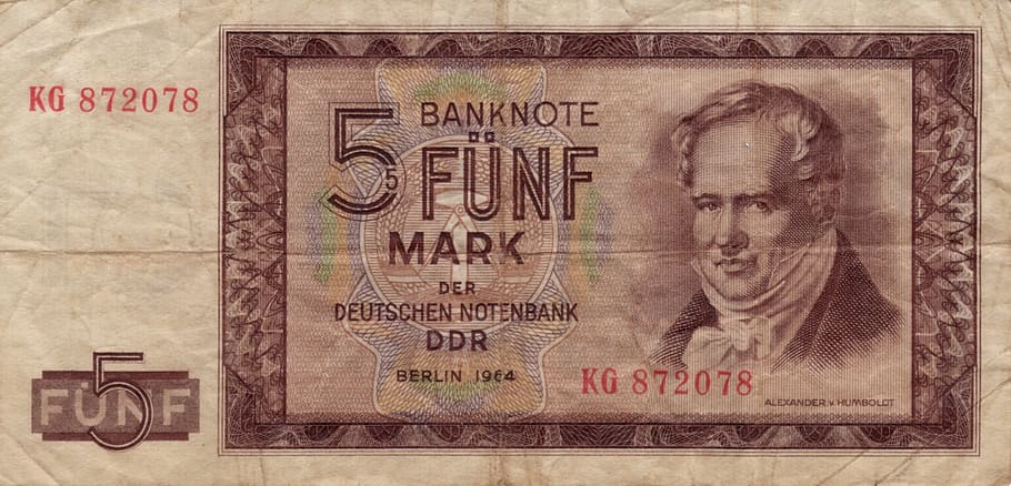 bank note, ddr, mark, money, paper money, currency, german mark