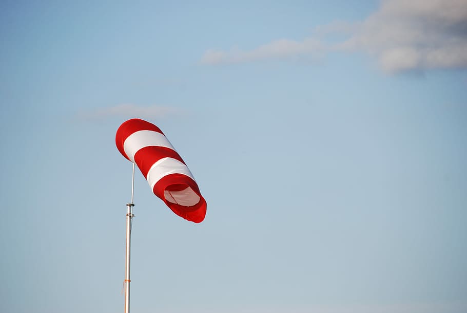 Wind Vane, Weather Vane, red, flag, sky, no people, day, clear sky