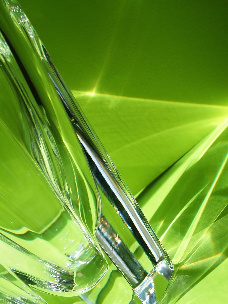 Leaf, Crystal, Glass, Touch, take, green, abstract, green color HD wallpaper