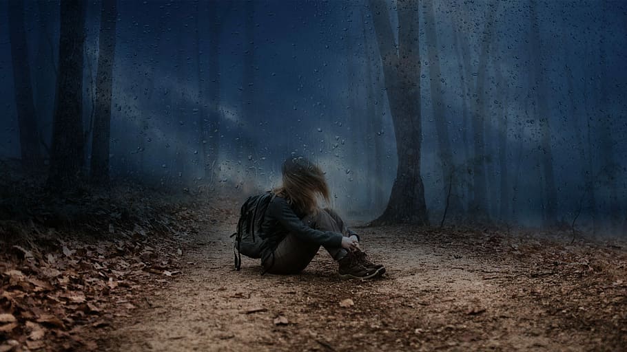 HD wallpaper: woman sitting on brown soil, girl, rain, alone, sadness, one  person | Wallpaper Flare