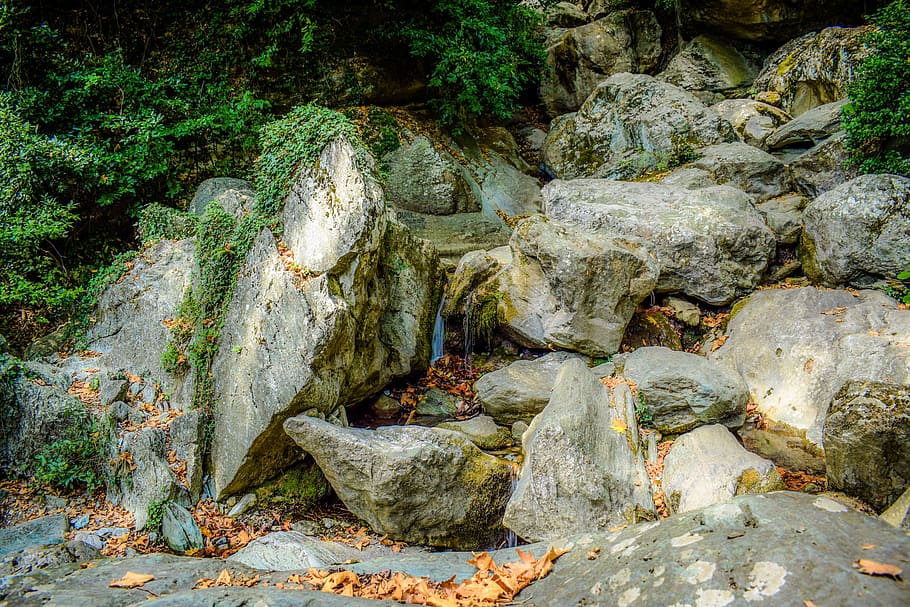 stream, rock, nature, landscape, scenery, pelio, greece, solid HD wallpaper