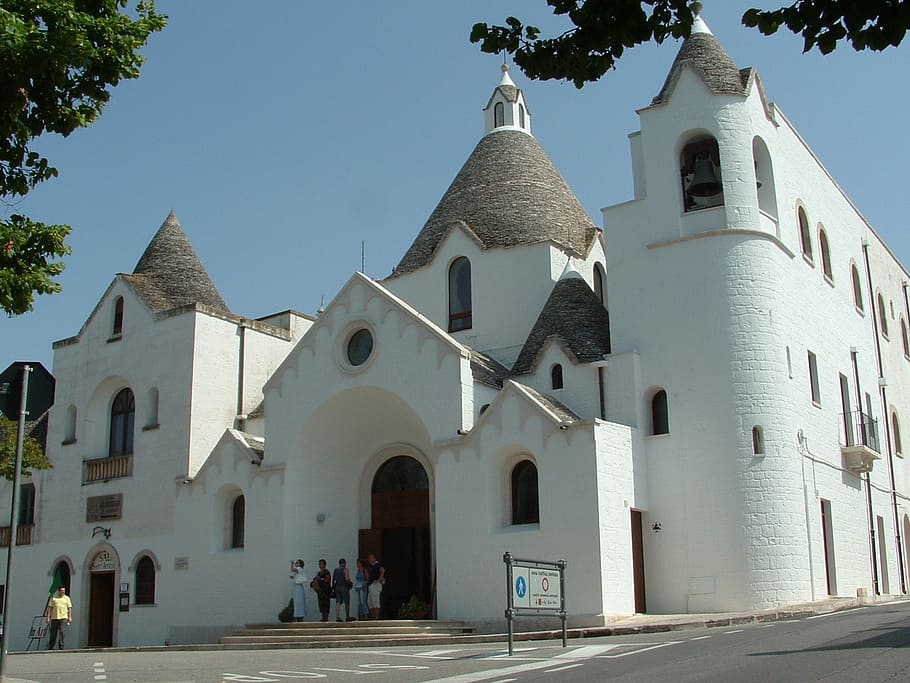 alberobello, trulli, puglia, church, place of worship, architecture, HD wallpaper