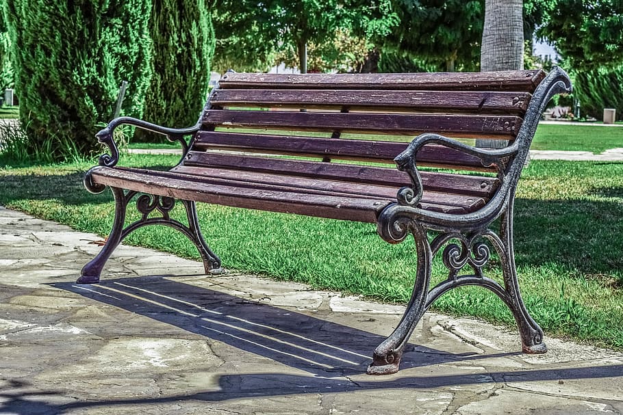 Bench, Elegant, Empty, Vintage, Outdoor, park, park - man made space HD wallpaper