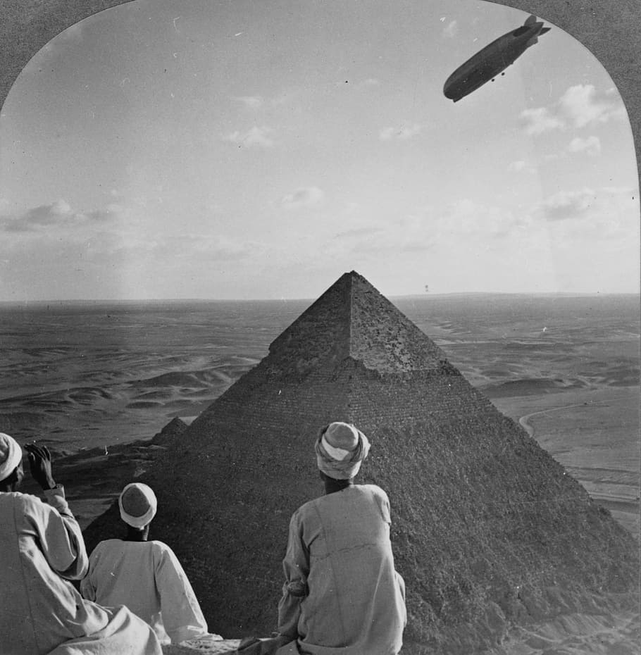 The Great Pyramid of Giza, Egypt, pyramids, gizeh, graf zeppelin HD wallpaper