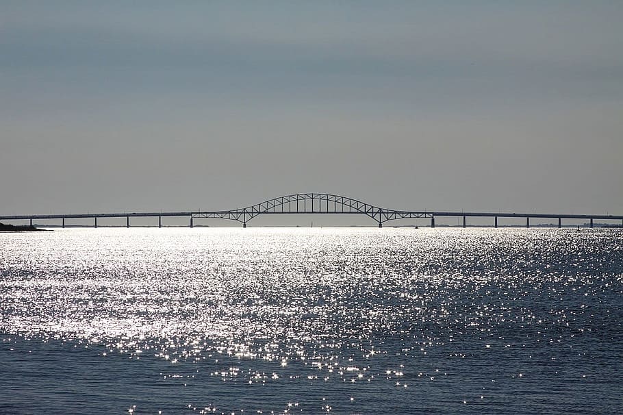 Bridge, Ocean, Sea, bowstring arch bridge, through arch bridge HD wallpaper