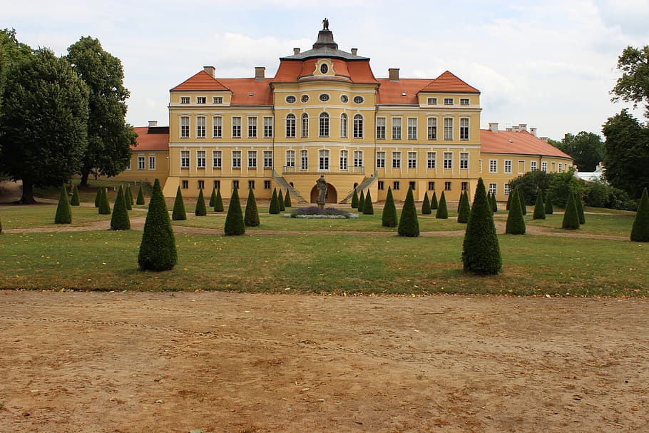the palace, rogalin, garden, tree, summer, foliage, green, park HD wallpaper