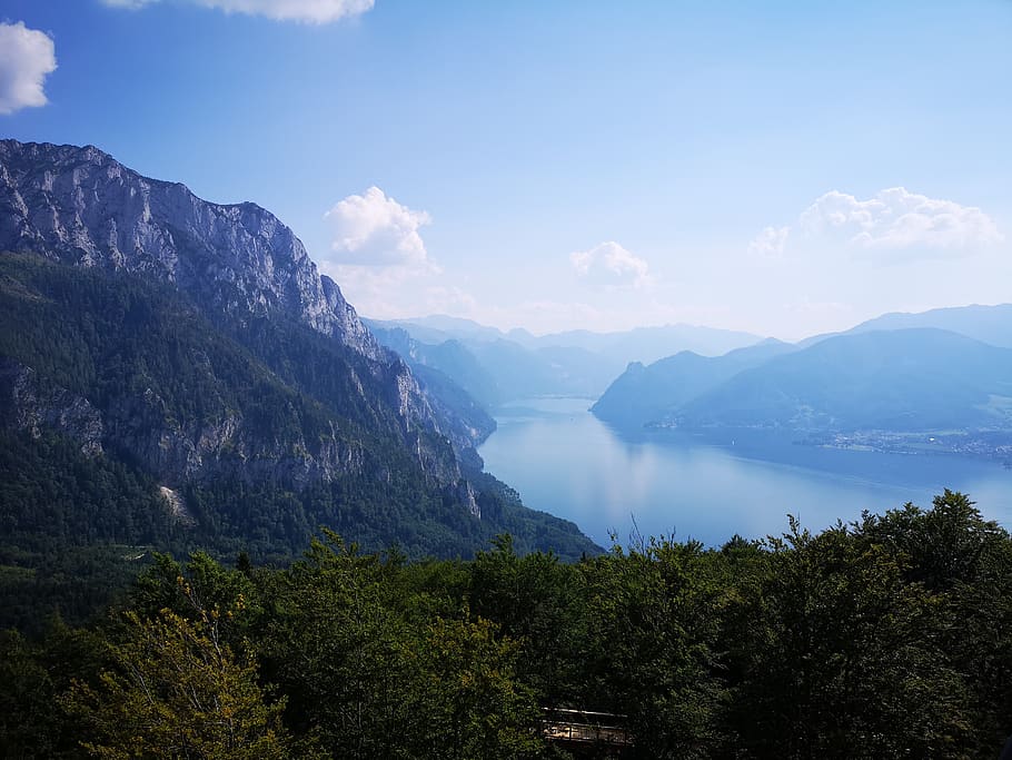 mountains, traunsee, upper austria, scenics - nature, sky, beauty in nature HD wallpaper