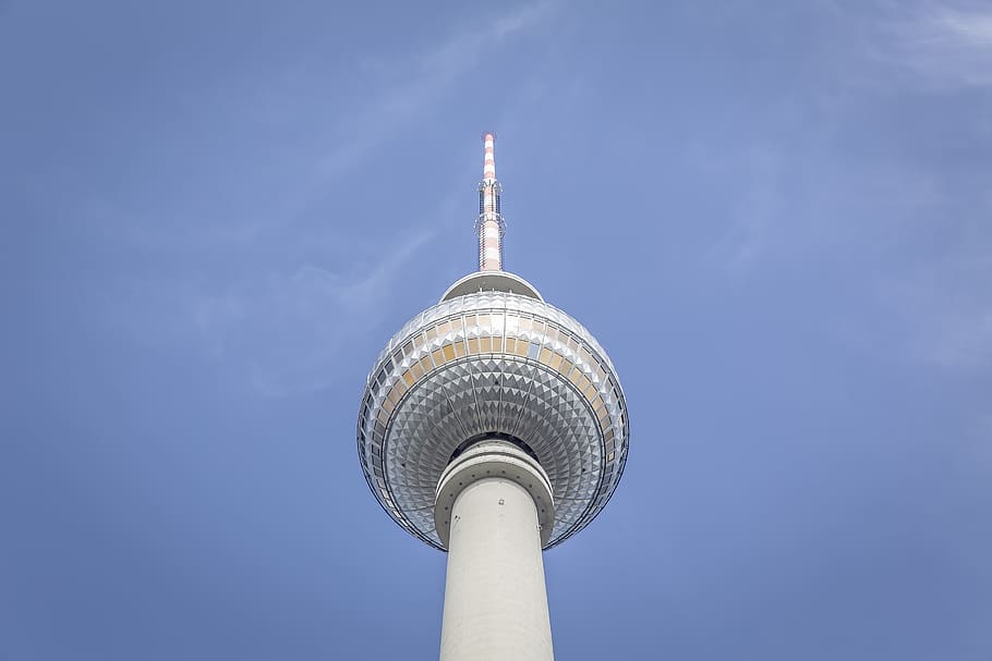 low-angle photography of white tower, Oriental Pearl, daytime HD wallpaper