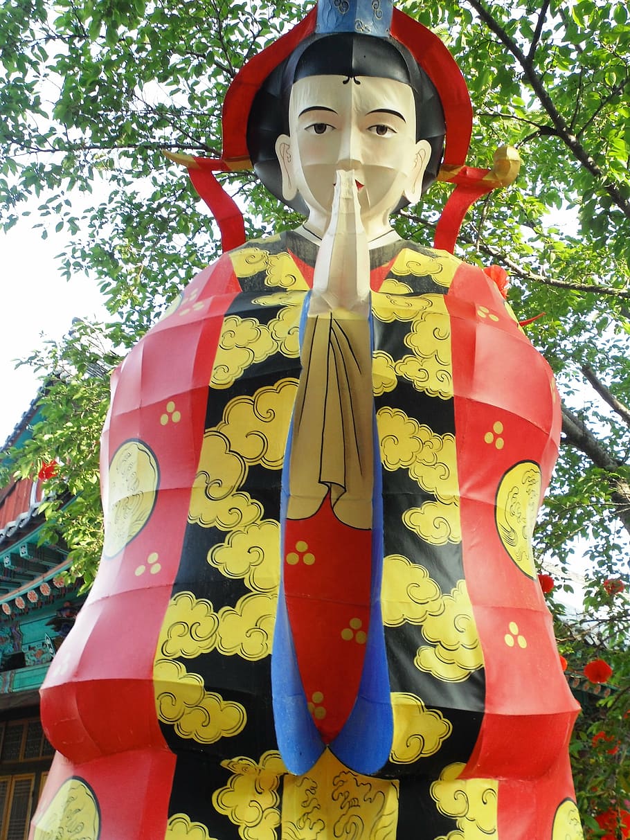 buddha's birthday, daegu, south korea, man, tree, art and craft
