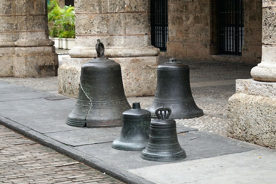 bells, building, old, wall, old town, havana, cuba, statue HD wallpaper