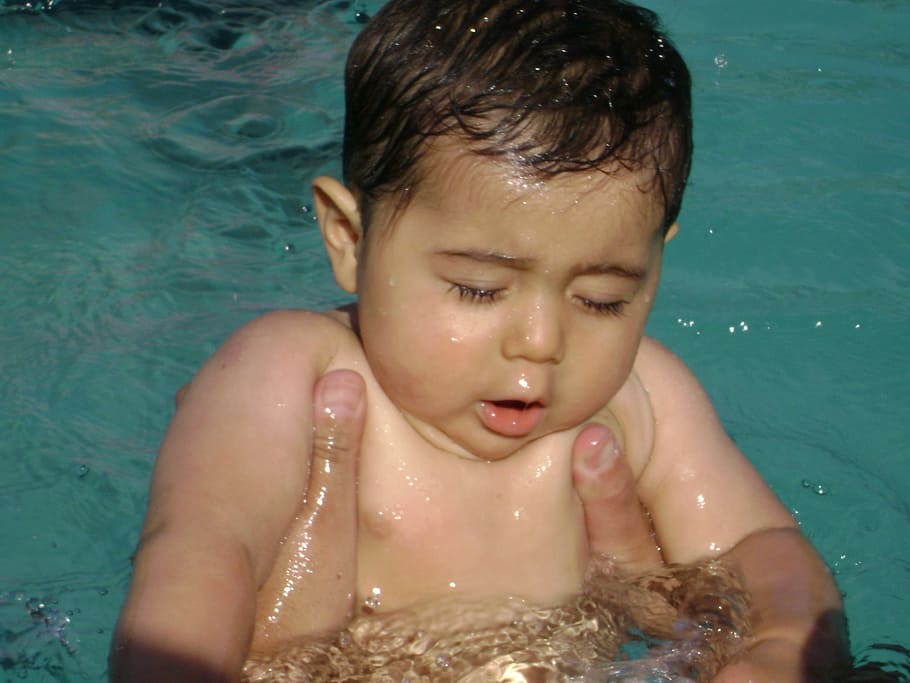Pool, Child, Holiday, childhood, water, swimming pool, children only HD wallpaper