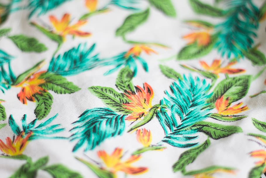 white, blue, green, and orange floral textile, tablecloth, flowers HD wallpaper