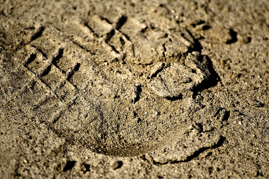 footprints, footprints in the sand, tracks in the sand, trace, HD wallpaper