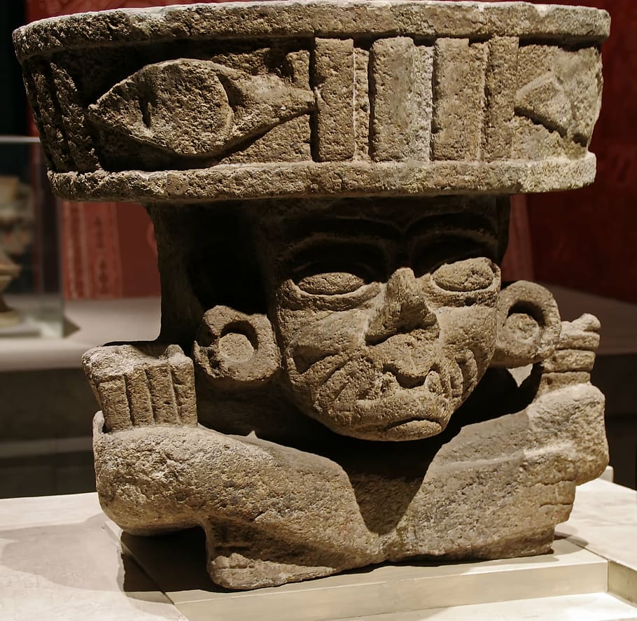 mexico, anthropological museum, statue, columbian, mesoamerica