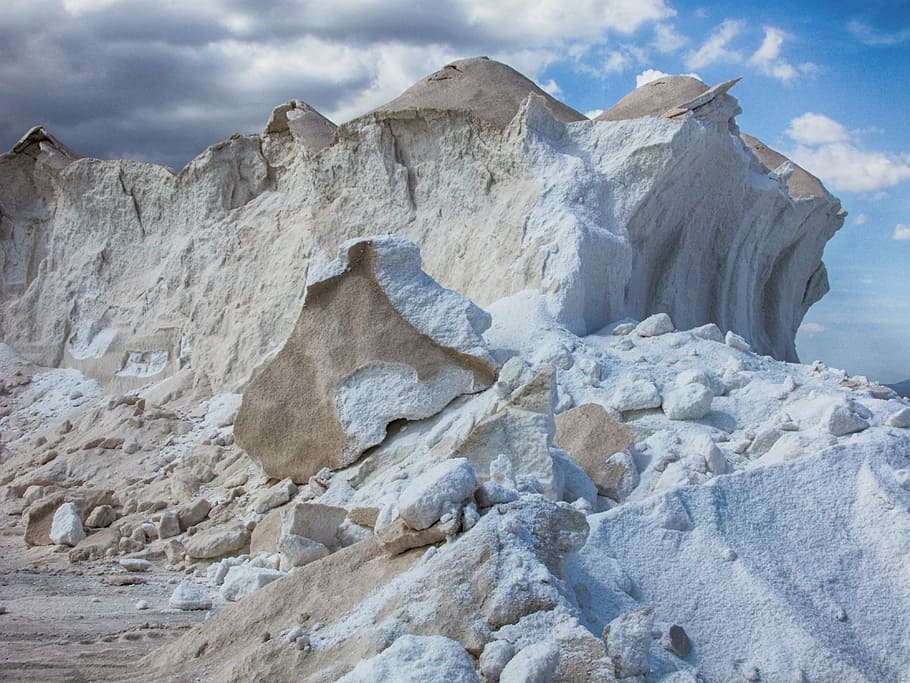 rock mountain, salt, clouds, saline, mallorca, spice, salty HD wallpaper