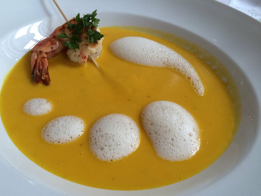soup, shrimp, warm starters, food and drink, indoors, ready-to-eat HD wallpaper