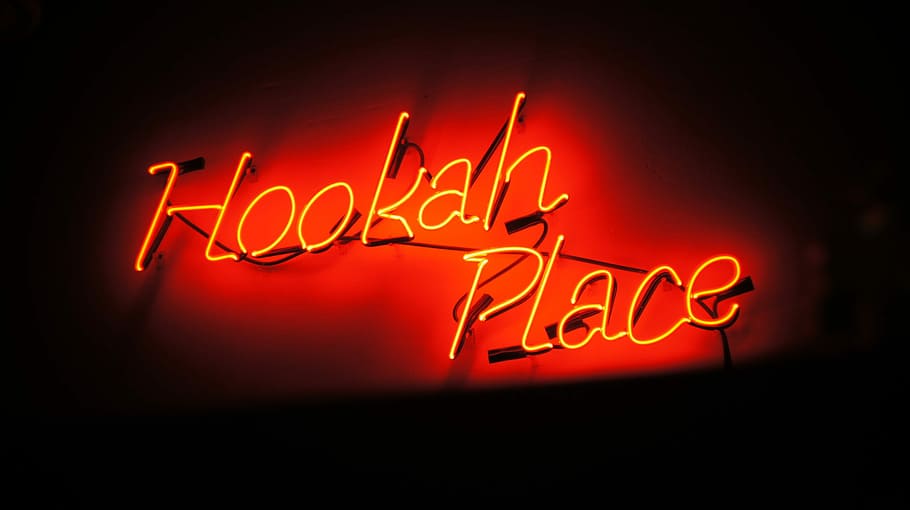 Hookah Place neon signage, lighted red Hookah Place neon signage, HD wallpaper
