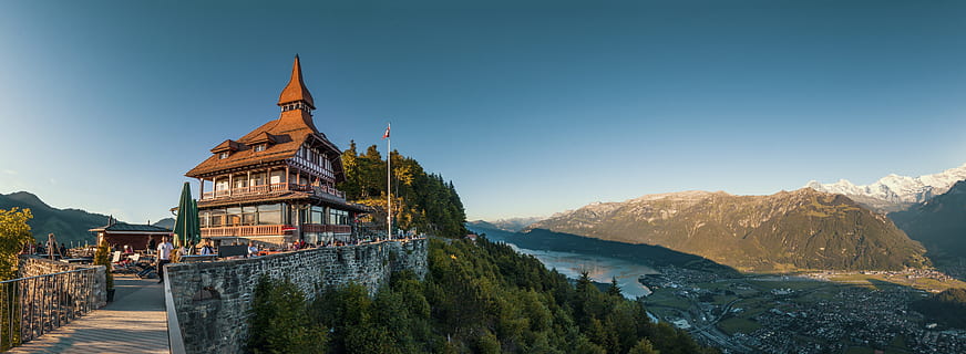 landscape, mountains, nature, sky, architecture, blue sky, building HD wallpaper