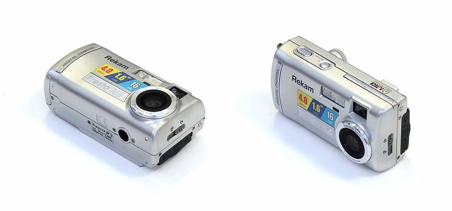 digital camera, rekam x 4, compact, old, used, technology, cut out HD wallpaper