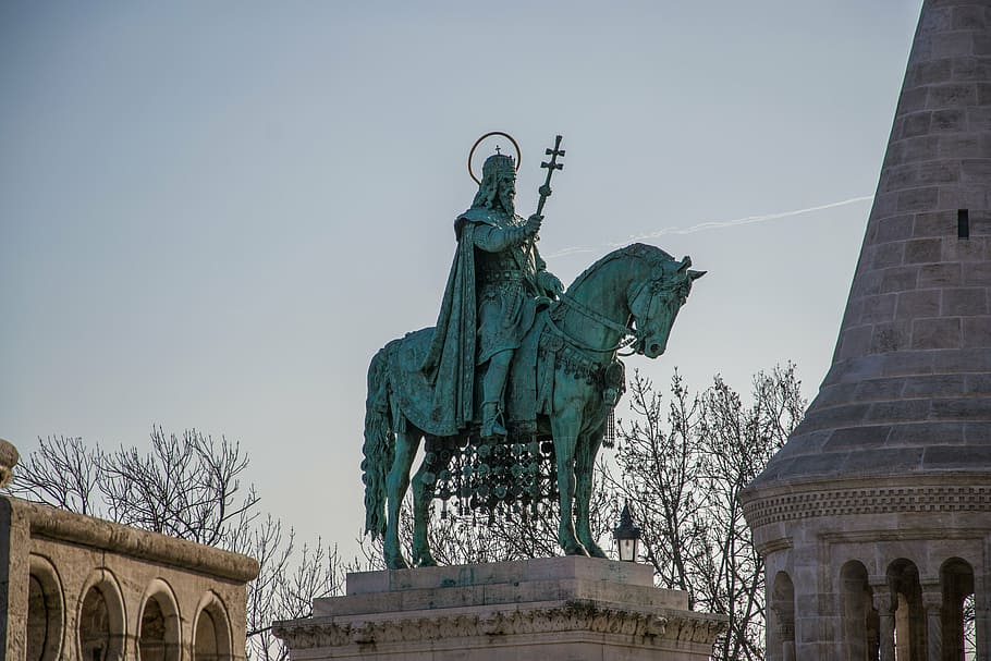 monument, king, budapest, figure, statue, metal, equestrian statue, HD wallpaper