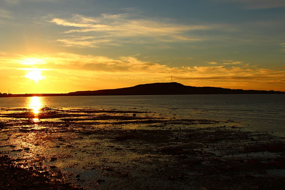 sunset, ocean, scenery, sky, water, scenics - nature, beauty in nature HD wallpaper