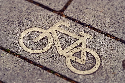 bicycle symbol, cycle path, cycling, bicycle path, cyclists HD wallpaper
