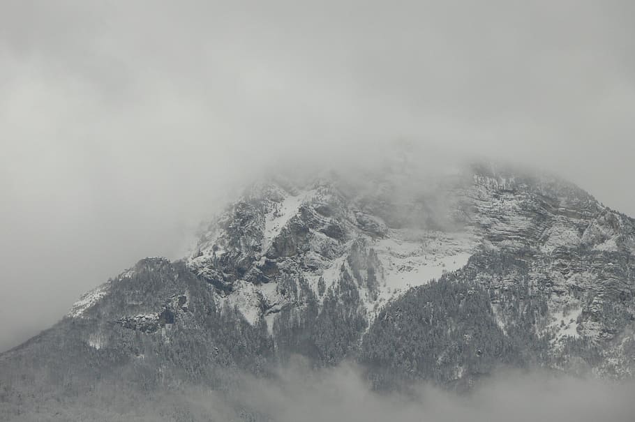 mountain, cold, snow, winter, mist, altitude, alps, fog, cold temperature HD wallpaper