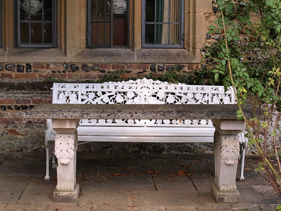 bench, seat, table, garden, architecture, building exterior HD wallpaper
