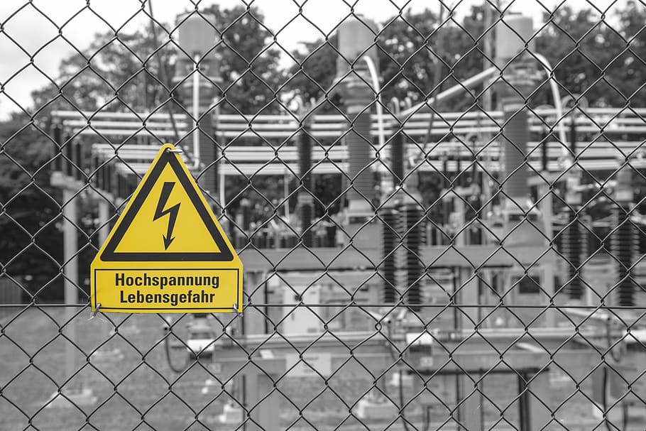 selective colored photography of yellow signage on cyclone fence, HD wallpaper