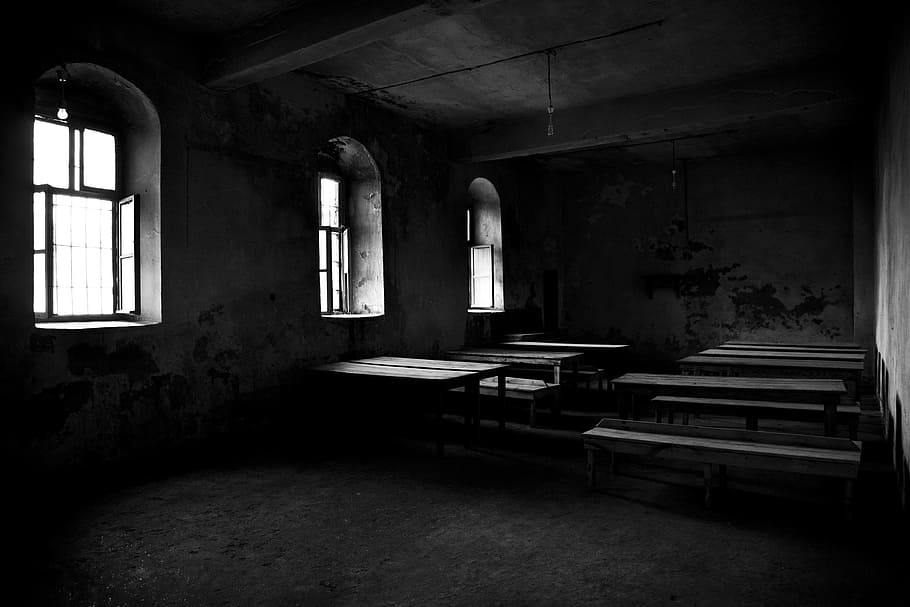 Window, Light, Black And White, sinop prison, turkey, indoors HD wallpaper